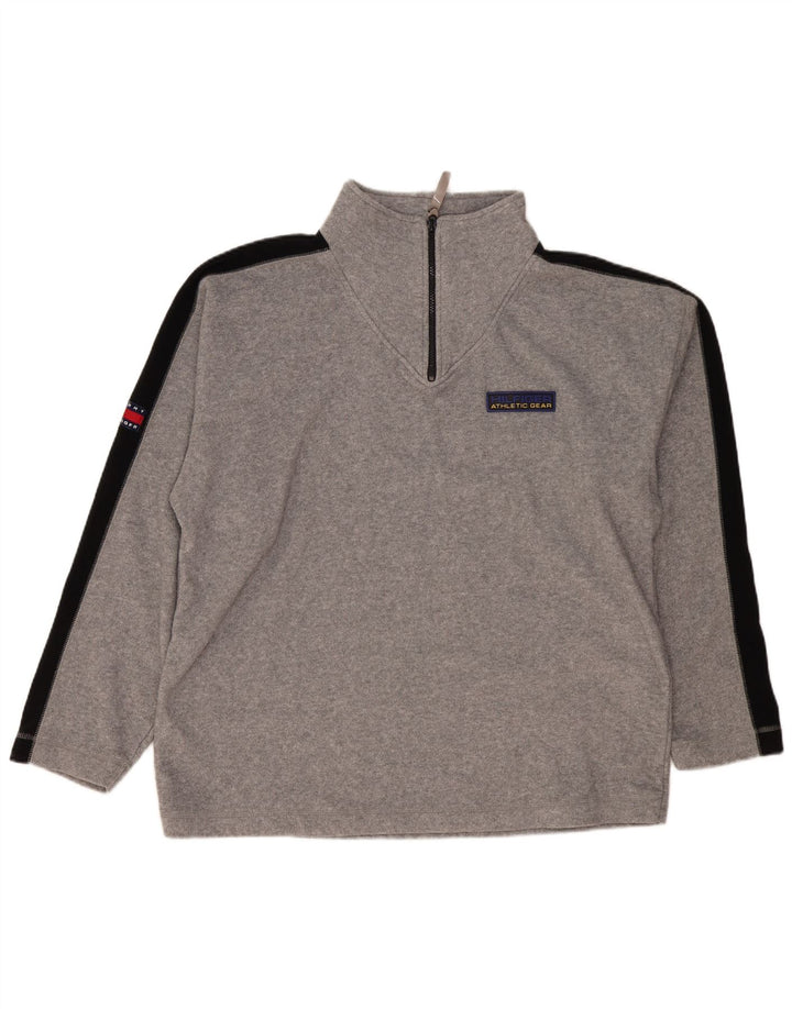 Tommy Hilfiger Fleece Jumper med lynlås til mænd 2XL Grå Colourblock Polyester