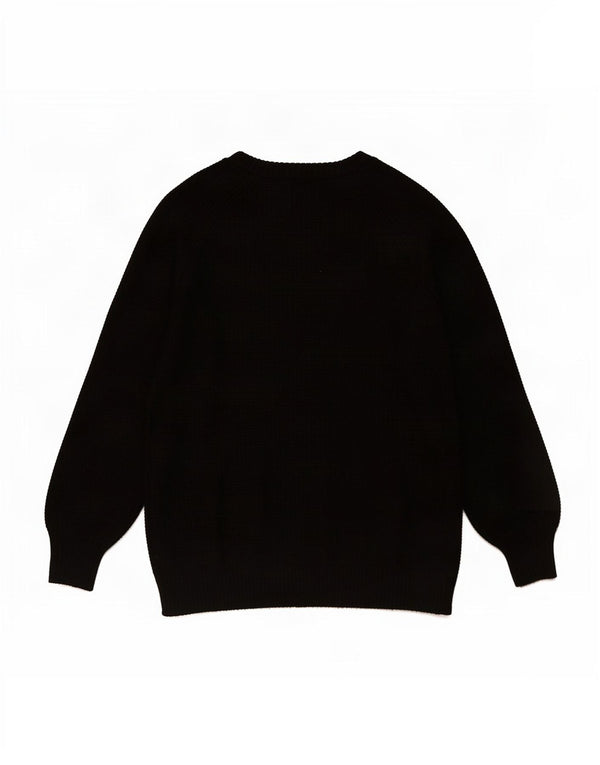 Gap Womens Crew Neck Jumper Sweater UK 12 Medium Black Nylon