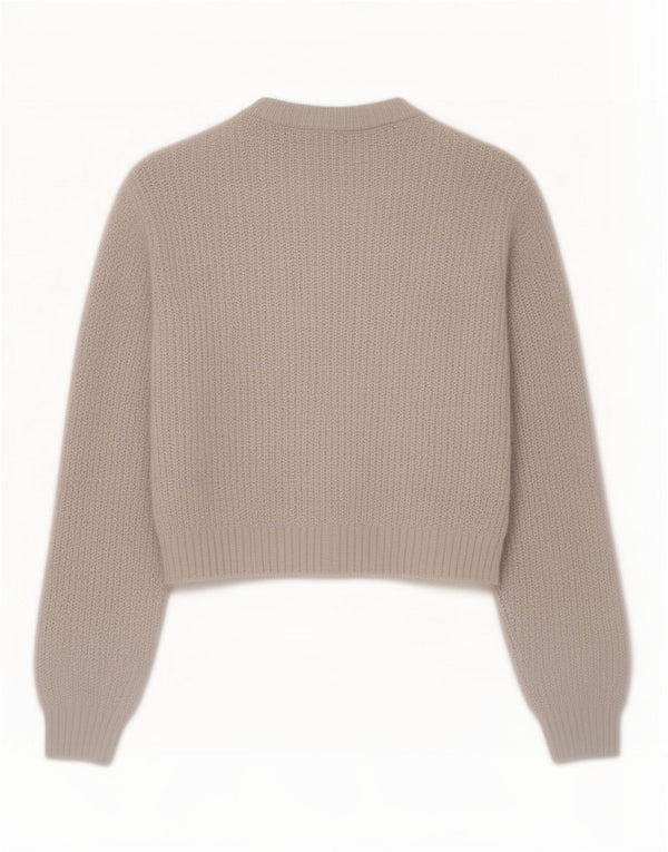 Zara Womens Crop Cardigan Sweater UK 16 Large Off White Nylon