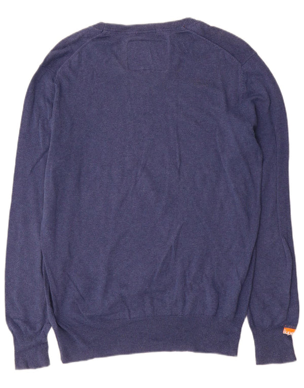 Superdry Mens Boat Neck Jumper Sweater Large Blue