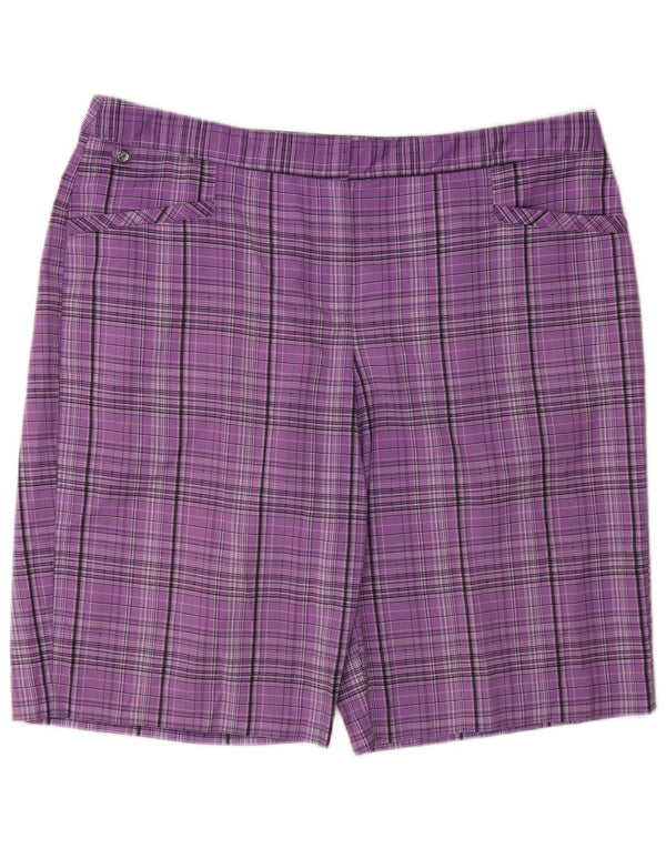 Izod Bermuda Shorts til kvinder US 16 2XL W34 lilla ternet polyester
