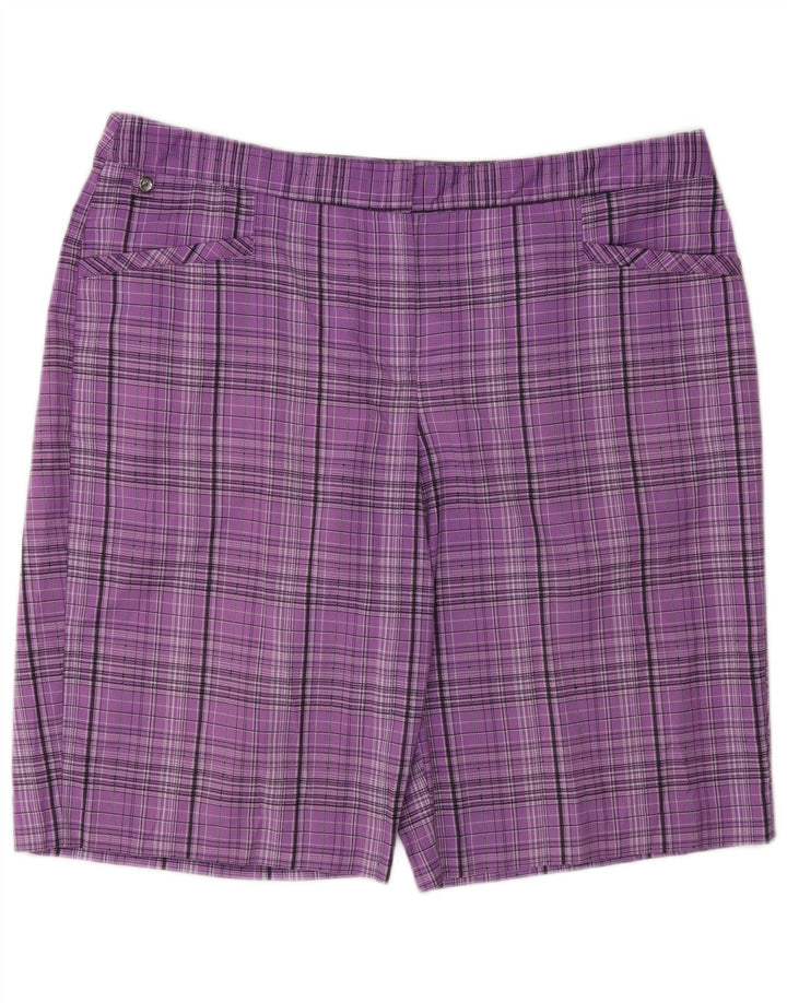 Izod Bermuda Shorts til kvinder US 16 2XL W34 lilla ternet polyester