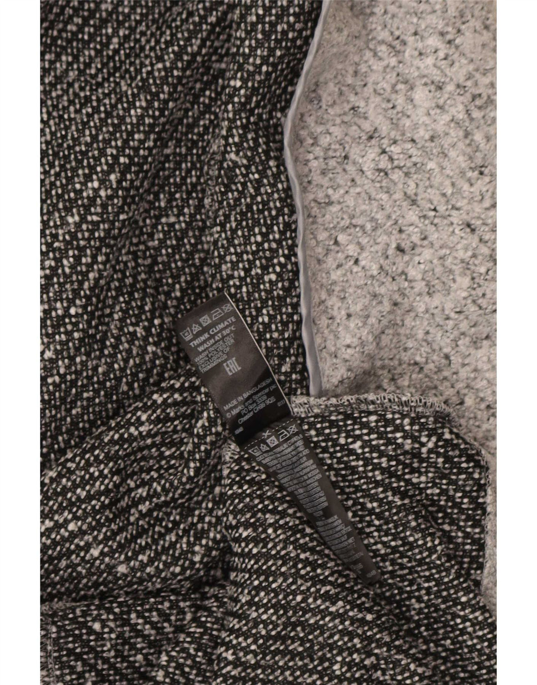 Marks & Spencer Åben overfrakke til kvinder UK 12 Medium Grey Flecked Polyester