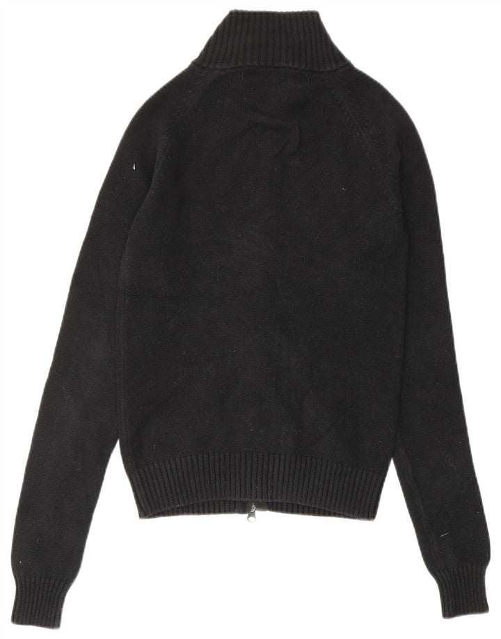 ZARA cardigan sweater til kvinder UK 8 Lille sort bomuld