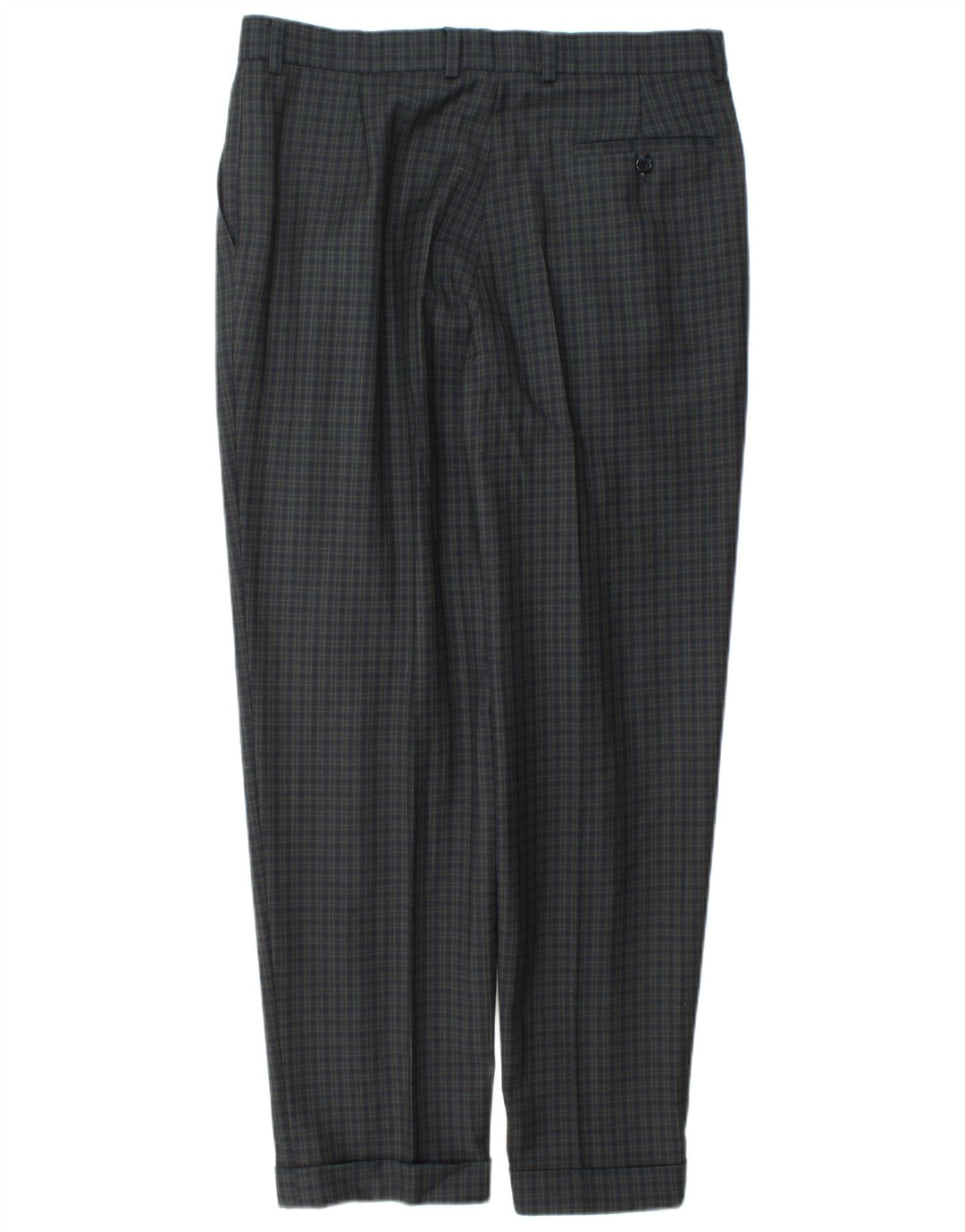 Marks & Spencer Herre Slim Suit Bukser W34 L31 Marineblå ternet uld