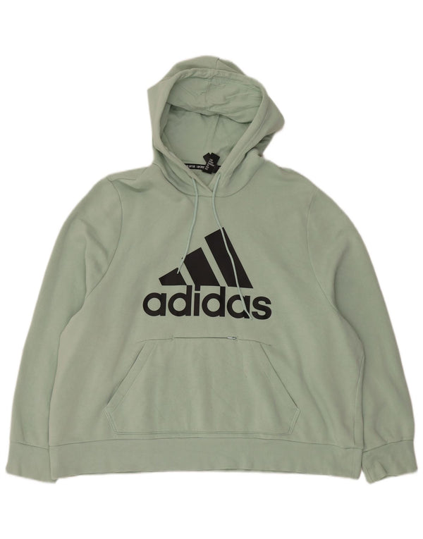 Adidas Graphic Hoodie Jumper UK 28/30 3XL Grøn Bomuld