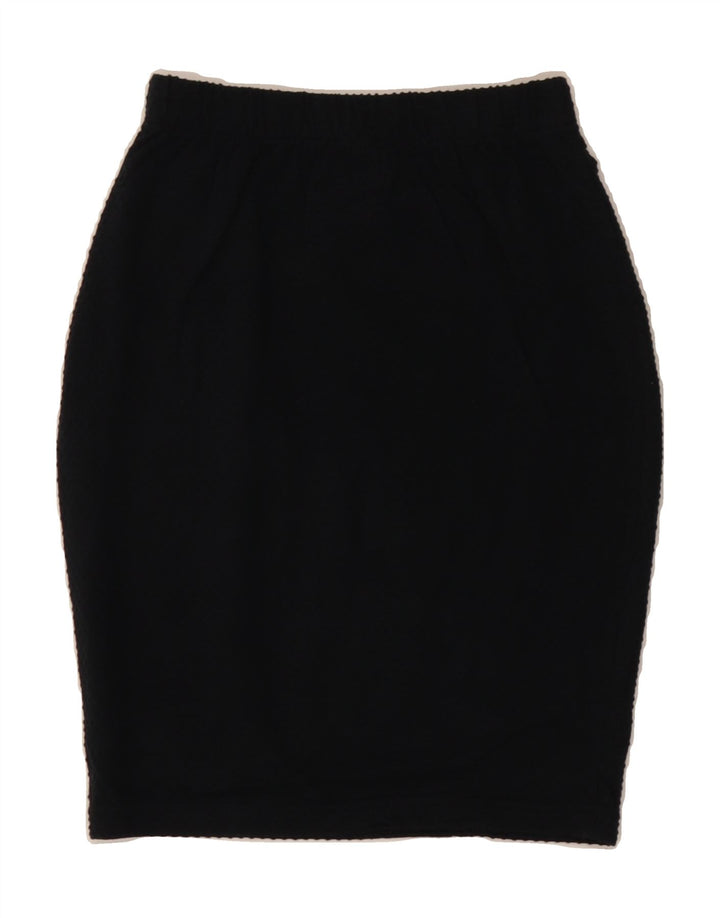 VINTAGE Womens Pencil Skirt Medium W30 L20 Black Cotton Vintage Vintage and Second-Hand Vintage from Messina Hembry 