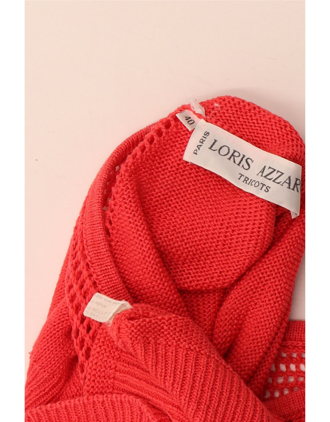 Loris Azzaro Dame Crop V-hals sweater EU 40 Medium Rød