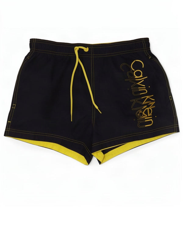 Calvin Klein Mens Graphic Swimming Shorts Large Navy Blue Polyester