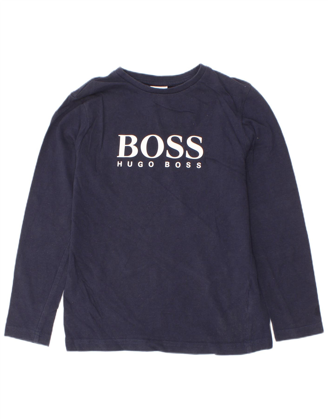 Hugo Boss drenge grafisk top langærmet 7-8 år marineblå bomuld