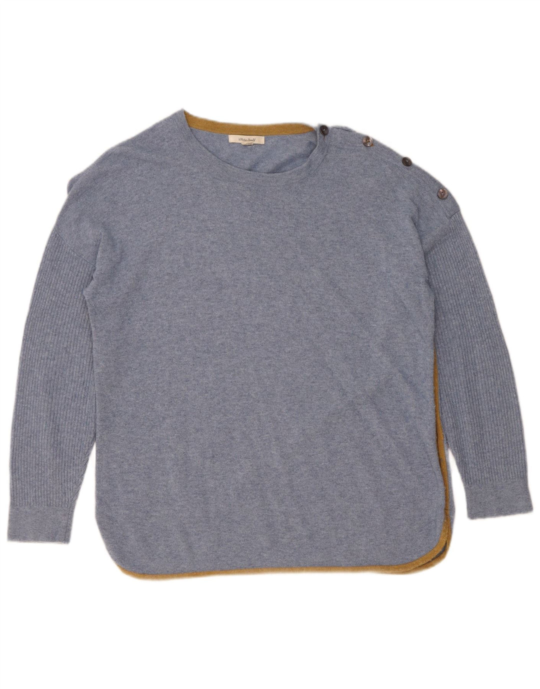White Stuff Womens Boat Neck Jumper Sweater UK 14 Large Blue Viscose