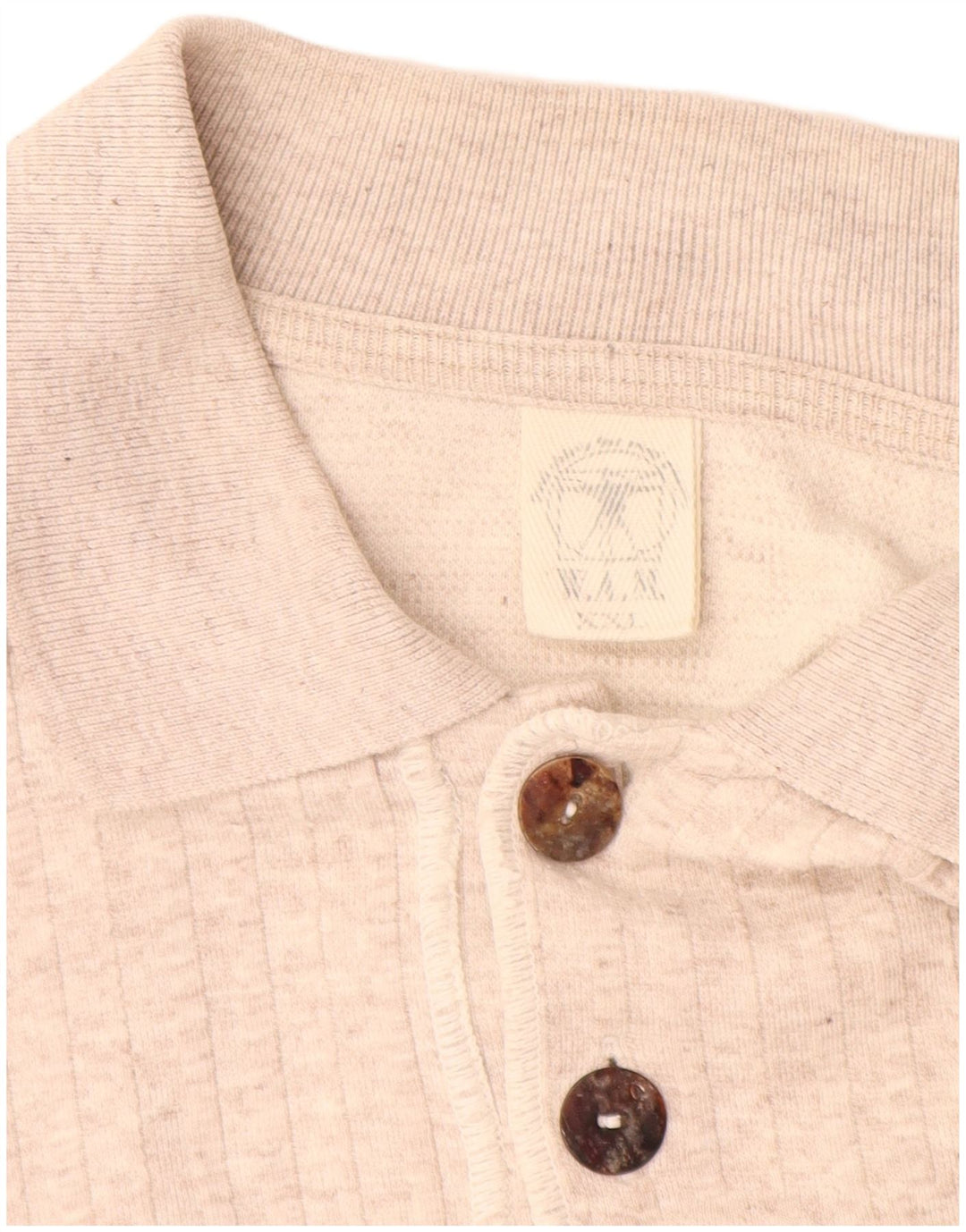 VINTAGE Herre Polo Neck Jumper Sweater 2XL Beige