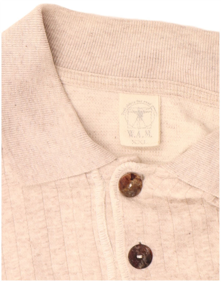 VINTAGE Herre Polo Neck Jumper Sweater 2XL Beige