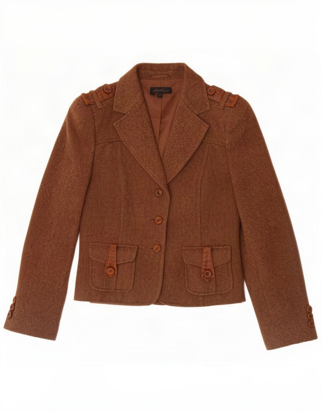 Luisa Spagnoli Dame 3-knaps blazerjakke IT 42 Medium Brun Flecked