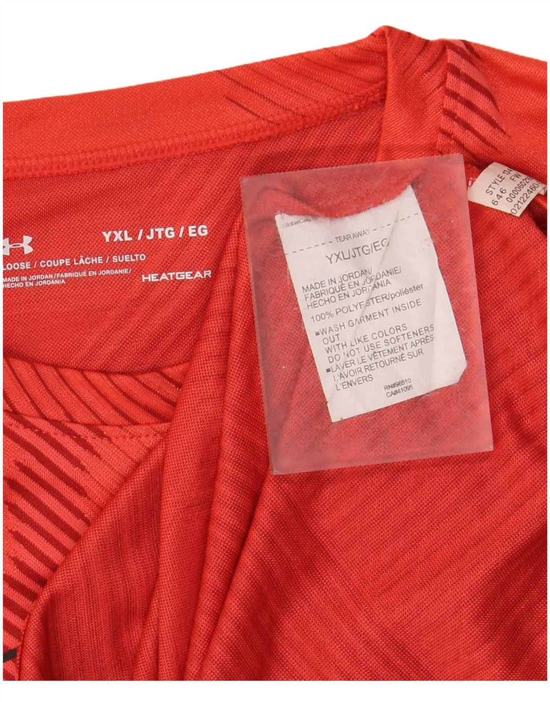 UNDER ARMOUR drenge Heat Gear grafisk T-shirt top 13-14 år rød stribet