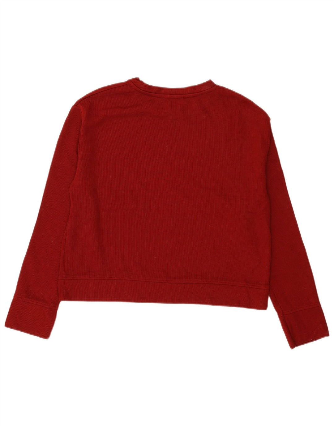 ZARA Womens Crop Sweatshirt Jumper UK 14 Medium Burgundy
