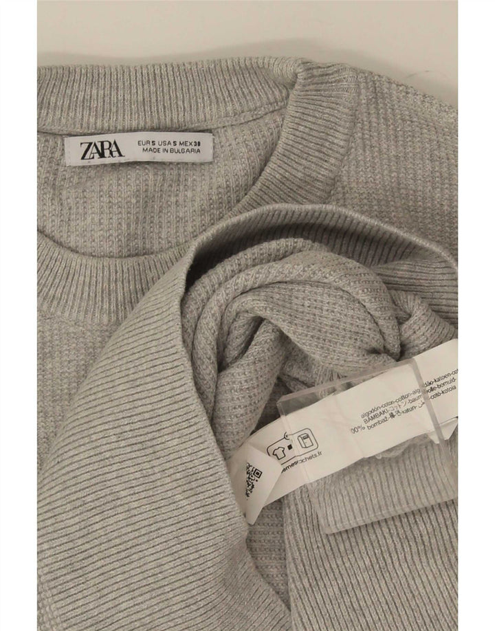 Zara Herre sweater med rund hals, lille grå bomuld