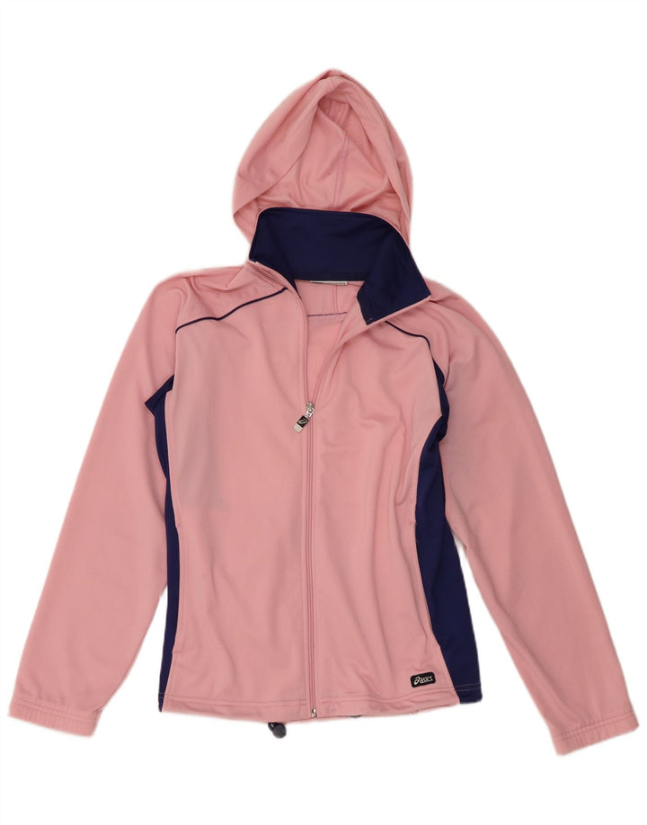 Asics Tøjjakke med hætte til kvinder, UK 14 Medium Pink Colourblock