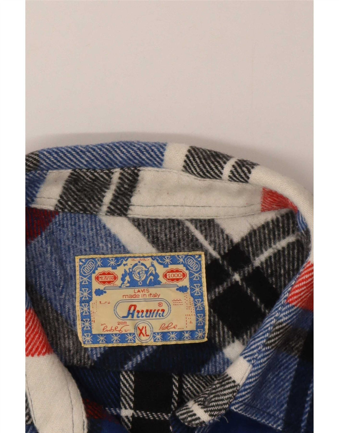 Vintage flannelskjorte til mænd XL blå ternet