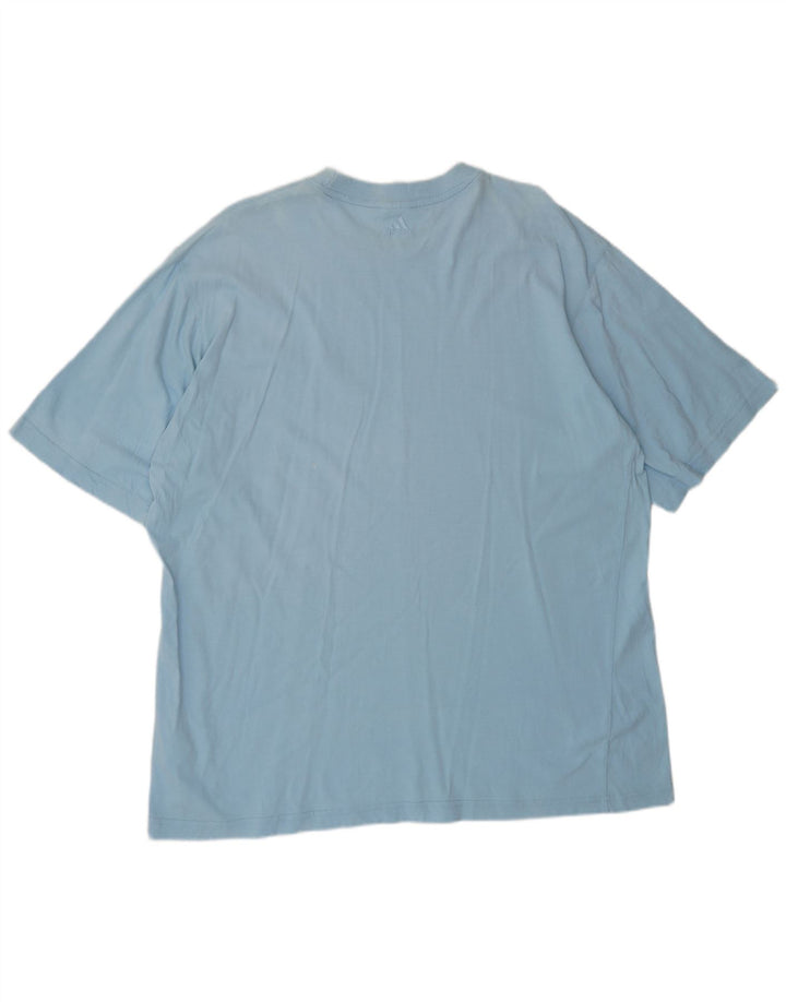 ADIDAS Herre T-Shirt Top XL Blå Bomuld