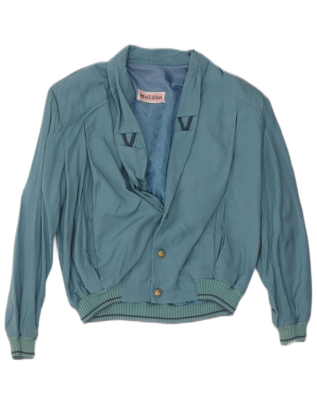 Vintage Dame Bomber Jacket UK 16 Large Blue
