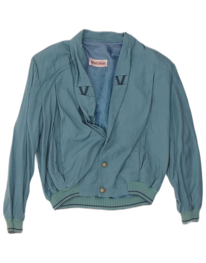 Vintage Dame Bomber Jacket UK 16 Large Blue