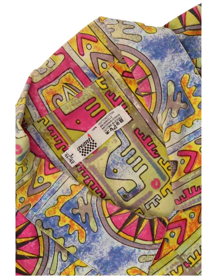 Avanti Herre abstrakt mønster skjorte størrelse 41/42 Large Flerfarvet