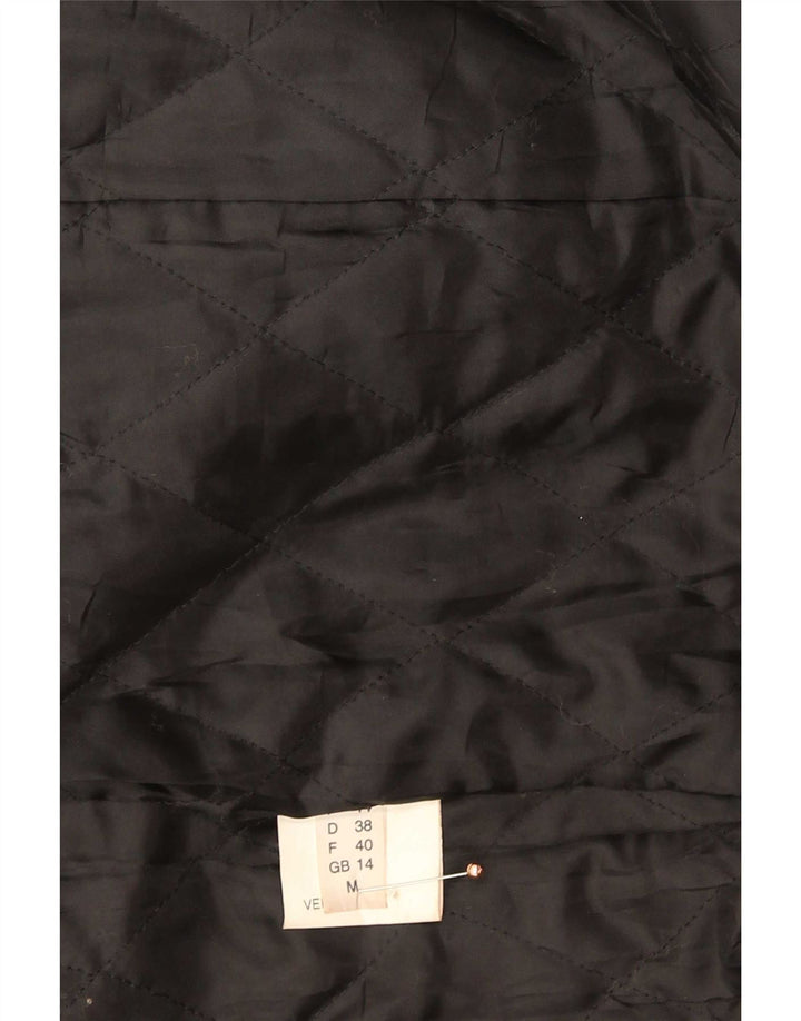 Vintage læderfrakke til kvinder UK 14 Medium Sort