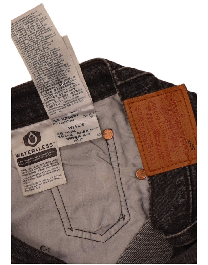 Levi's Dame 501 Straight Jeans W24 L28 Grå Bomuld