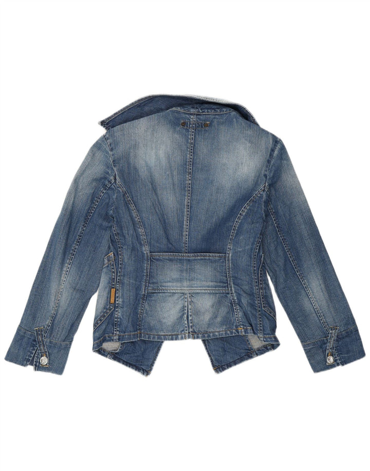 Fornarina Dame Crop Denim Blazer Jacket UK 8 Small Blue