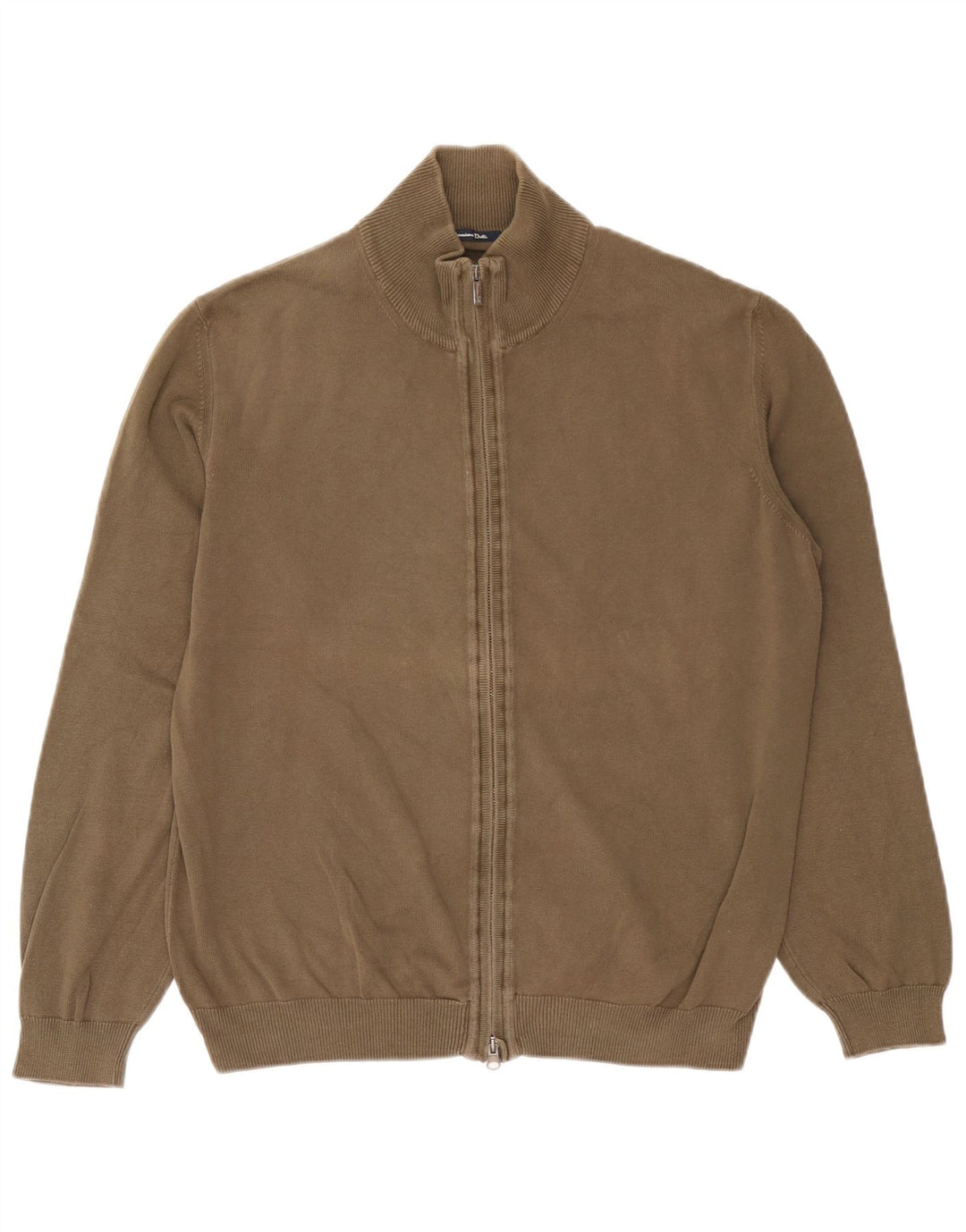 Massimo Dutti Herre Cardigan Sweater Stor Khaki Bomuld