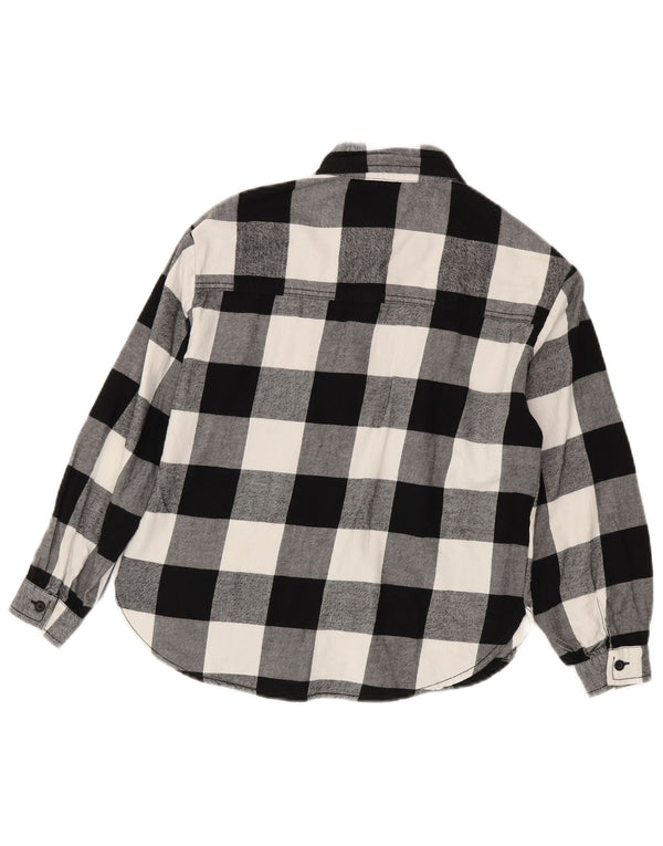 Benetton Piger Loose Fit Flanellskjorte 8-9 år Stor Sort Gingham Bomuld
