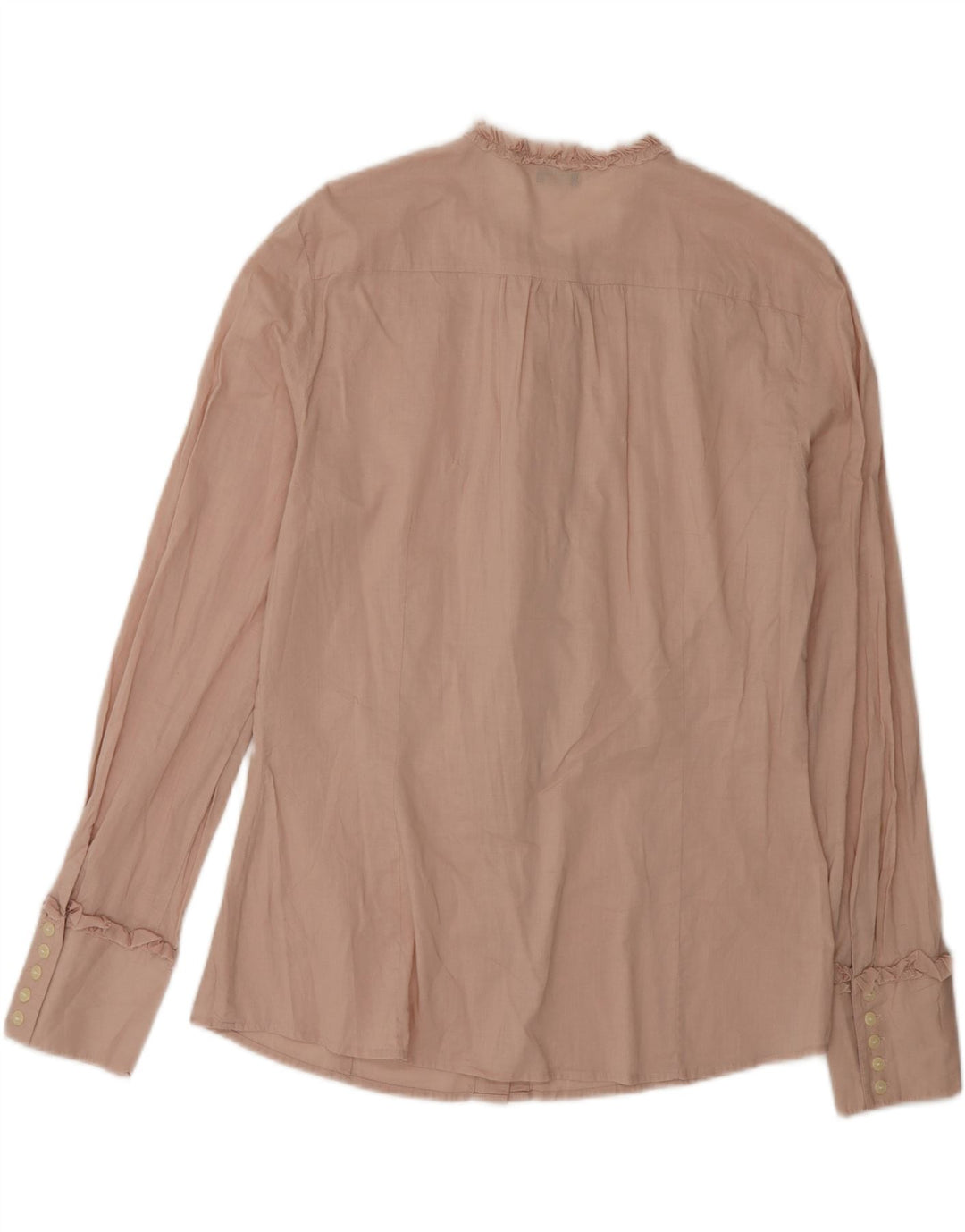 Benetton Womens Flæse Front Shirt Bluse UK 14 Large Pink