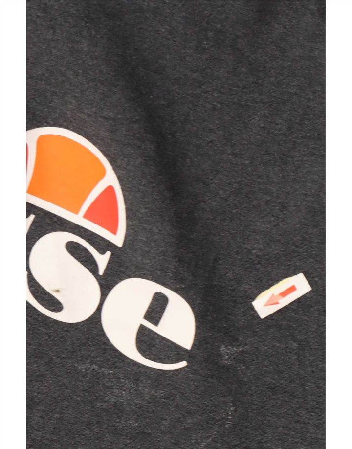 Ellesse Herre Grafisk Hoodie Jumper Medium Grå Bomuld