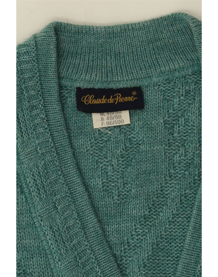 Claude De Pierre Herre ærmeløs cardigan sweater IT 48/50 Medium Blue