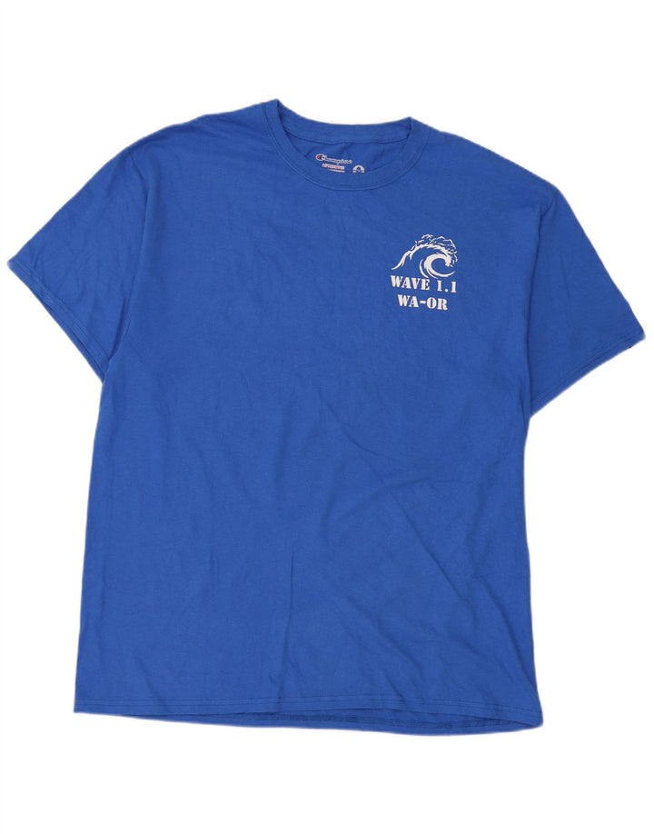 Champion Herre Grafisk T-Shirt Top Stor Blå