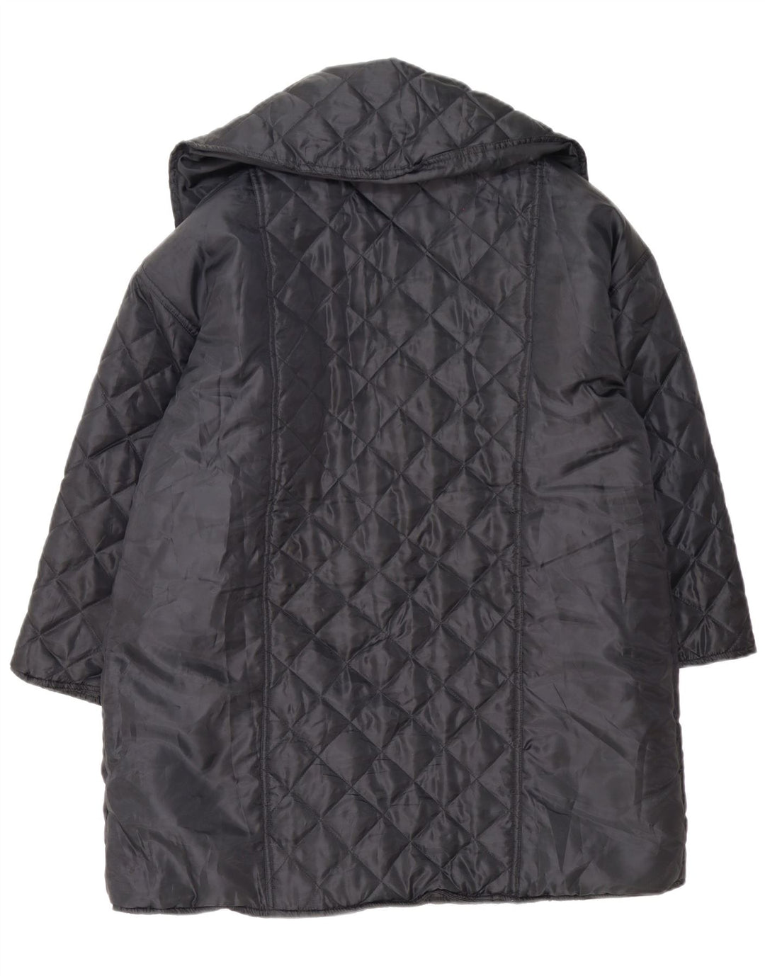 Roberta di Camerino Dame Oversized Quiltet Overfrakke UK 18 XL Sort