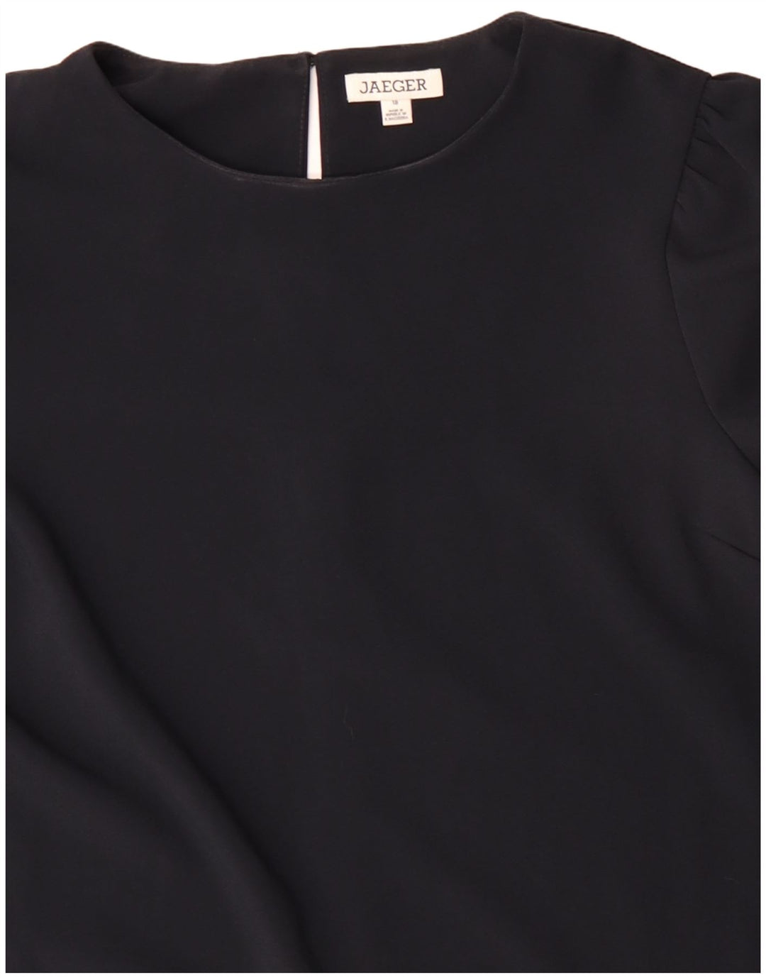 JAEGER Langærmet Shift-kjole til kvinder UK 18 XL marineblå polyester