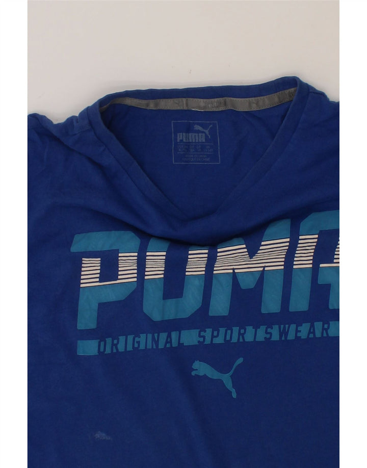PUMA Boys Graphic T-Shirt Top 13-14 Years Blue Cotton Vintage Puma and Second-Hand Puma from Messina Hembry 