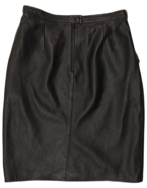 Yorn kvinders højtaljede blyantnederdel EU 46 XL W34 sort læder