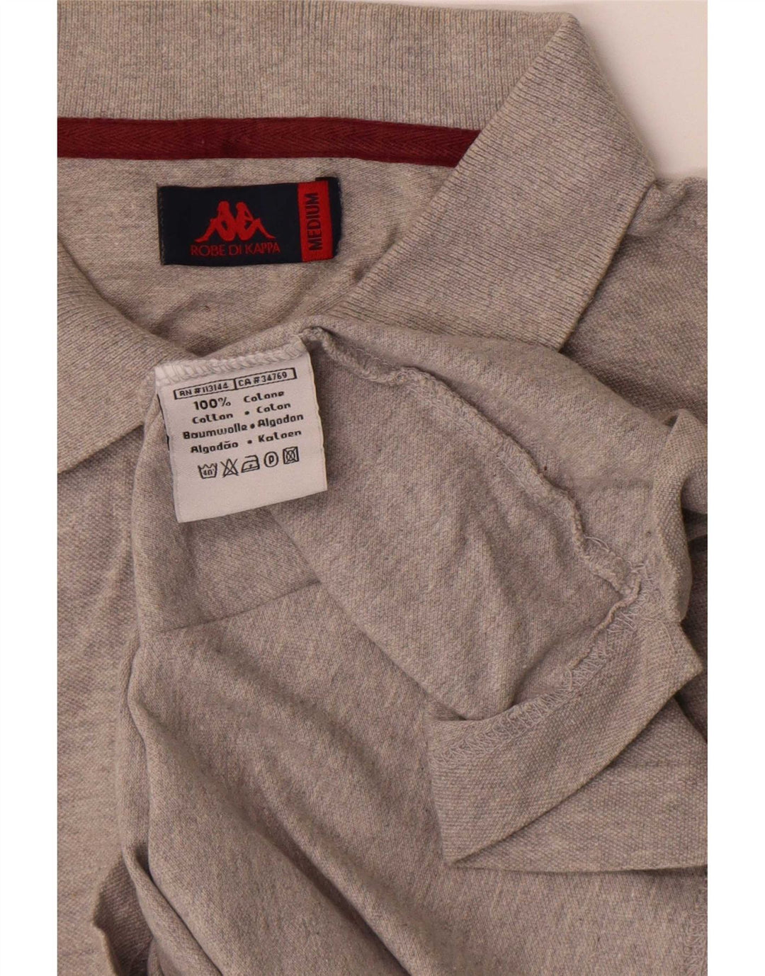 Kappa herre poloshirt mellemgrå flækket bomuld