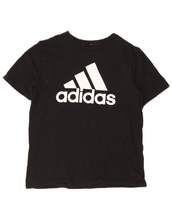 Adidas drenge grafisk t-shirt top 10-11 år medium sort bomuld
