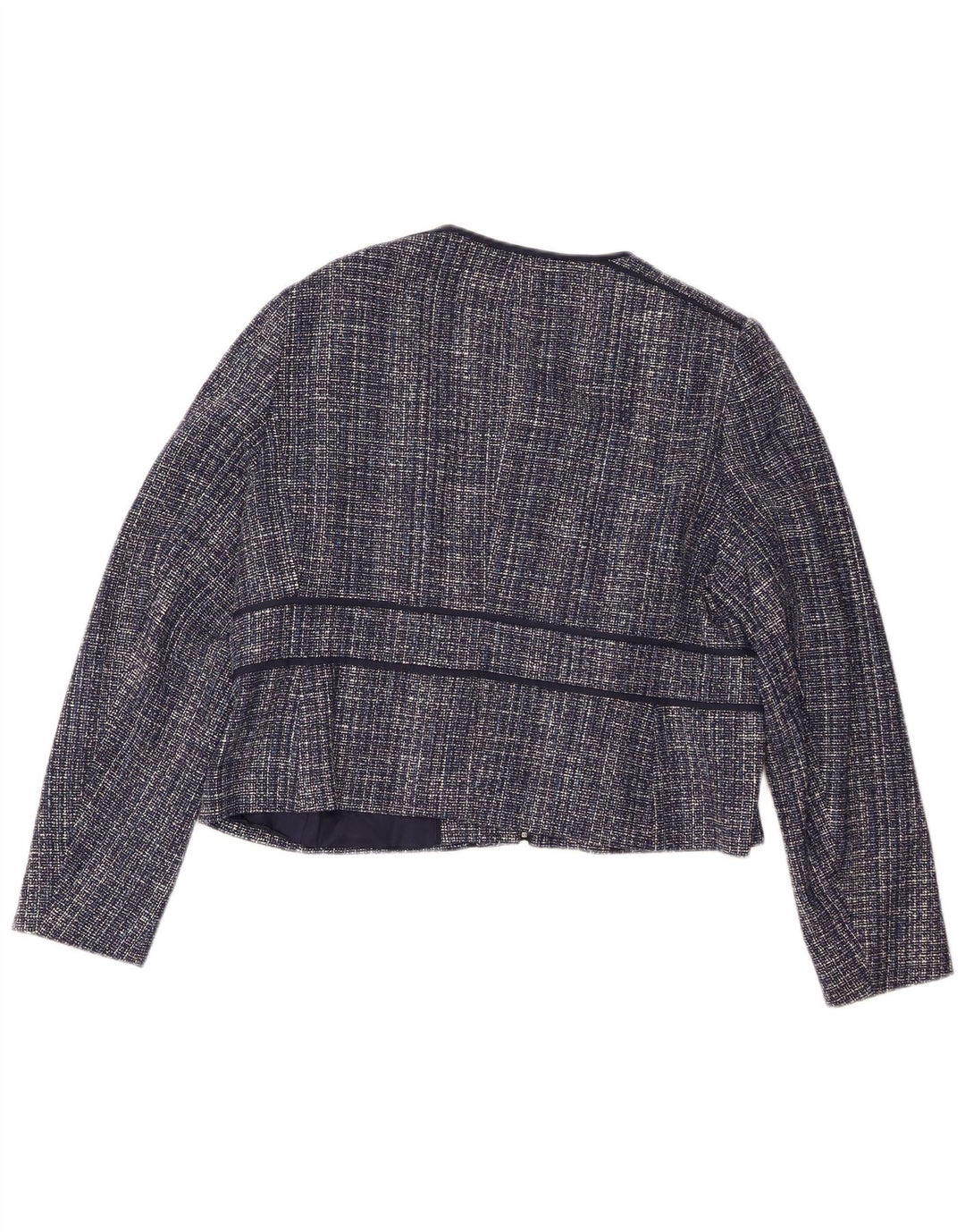 Hobbs Dame Crop Blazer Jacket UK 18 XL Navy Blue Flecked