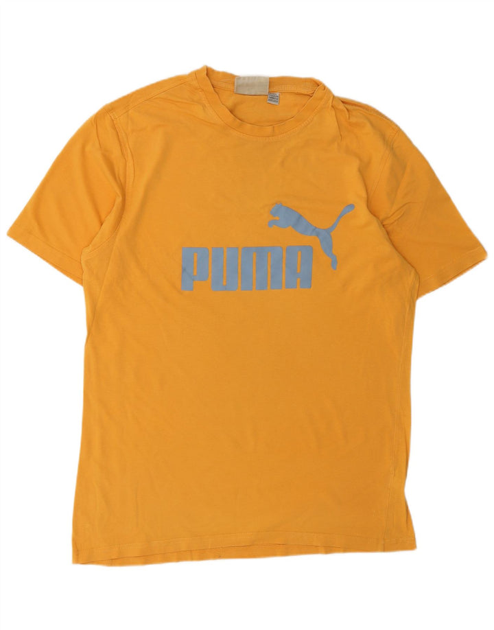 PUMA Mens Graphic T-Shirt Top Small Yellow