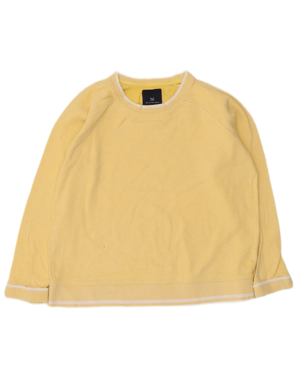 Besætningstøj Dame Sweatshirt Jumper UK 12 Mellem gul stribet bomuld