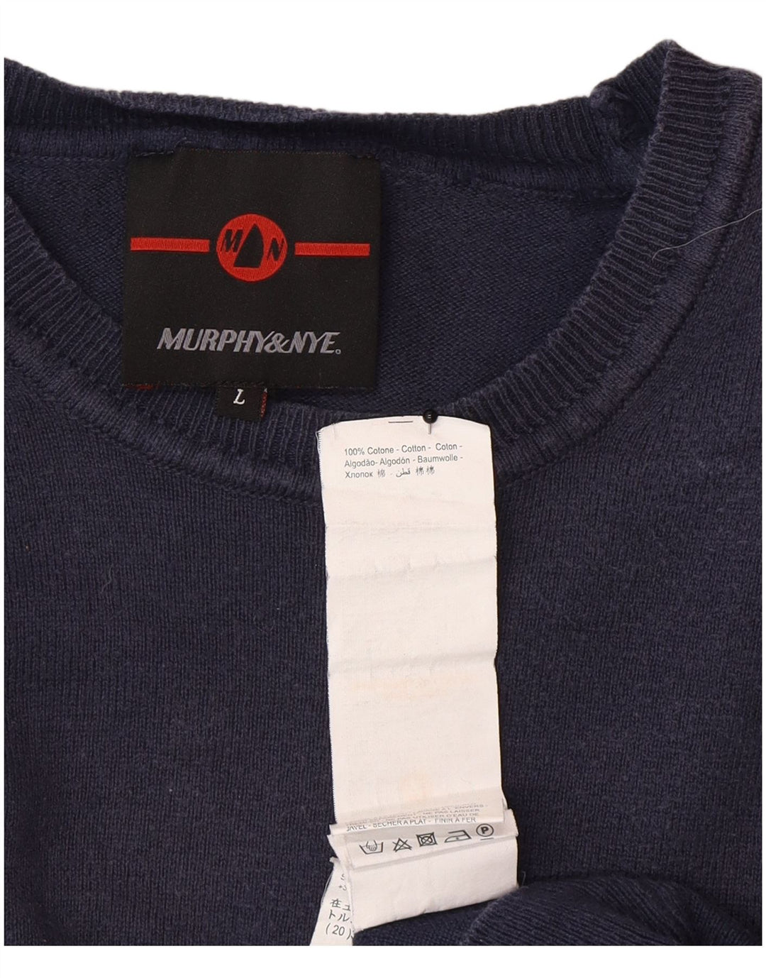 Murphy & Nye Herre Crew Neck Jumper Sweater Large Navy Blue