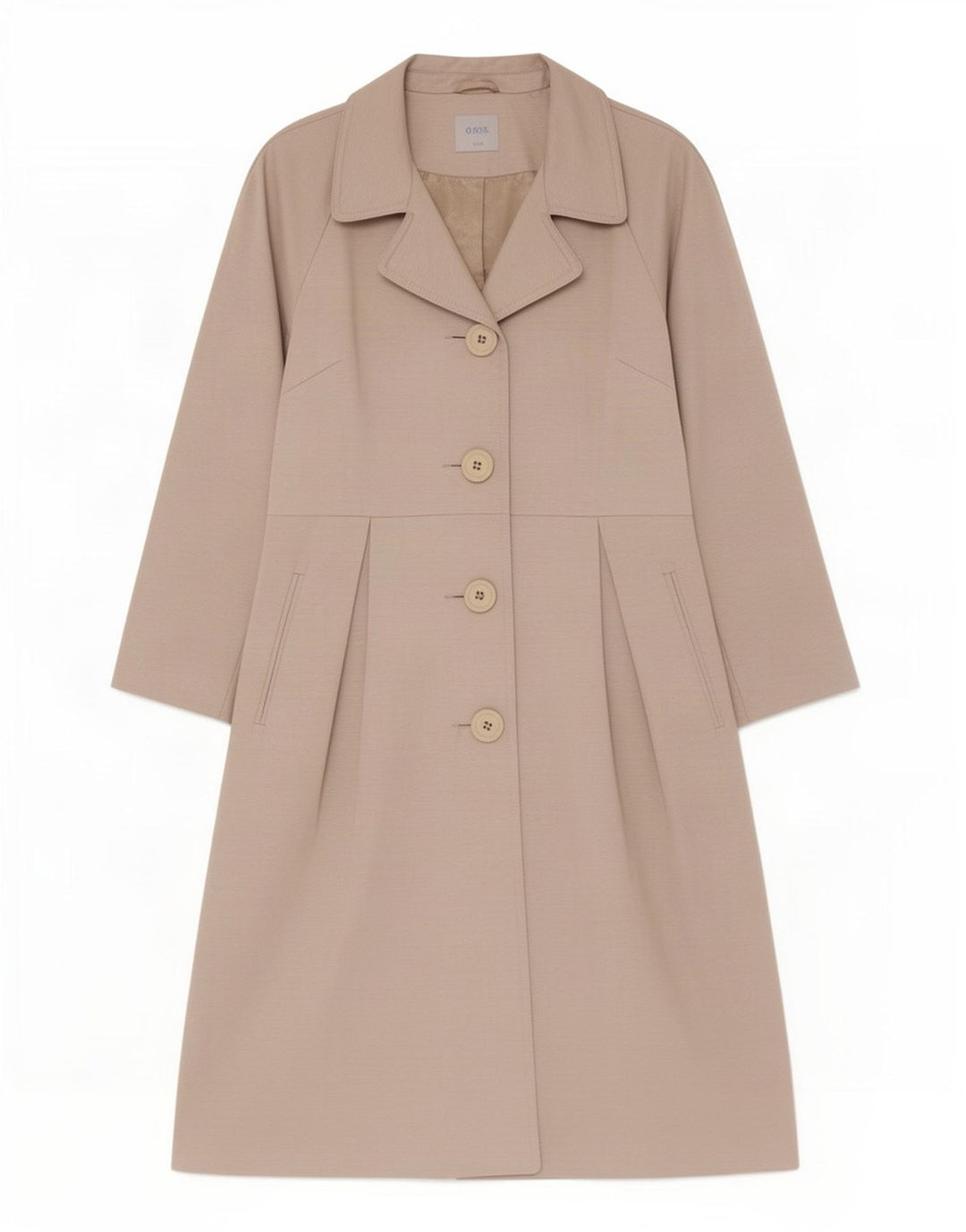 Zara Dame 3/4 ærmet overfrakke UK 12 Medium Beige Bomuld