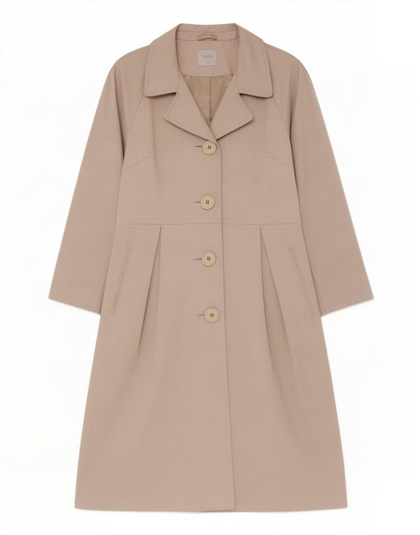 Zara Dame 3/4 ærmet overfrakke UK 12 Medium Beige Bomuld
