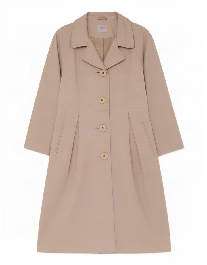 Zara Dame 3/4 ærmet overfrakke UK 12 Medium Beige Bomuld