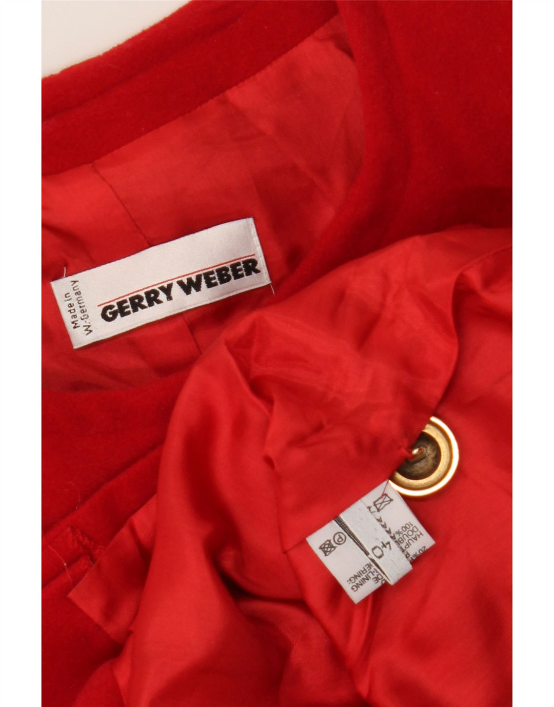 GERRY WEBER Womens Double Breasted Blazer Jacket EU 40 Medium Red Cashmere